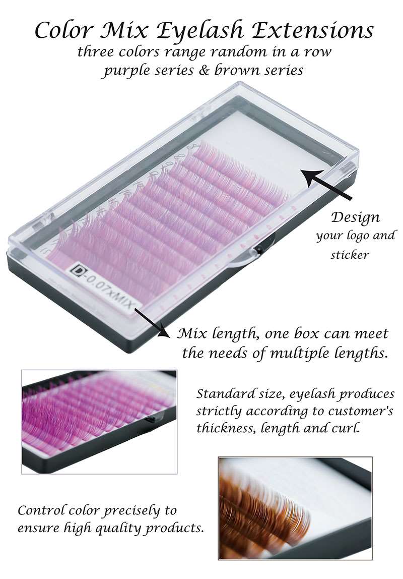 12lines color mix eyelash extension wholesale distributor