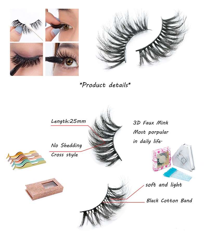 25mm luxury ffalse eyelashes bulk packaging and tools
