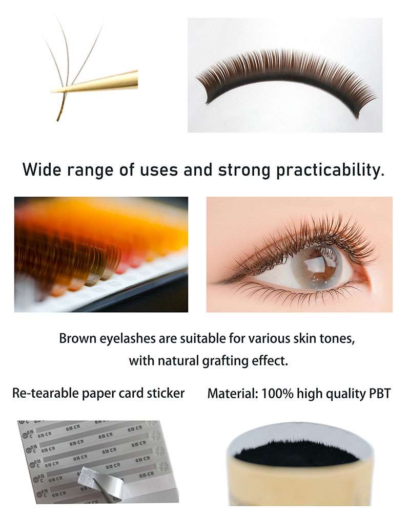 Brown Series individual color eyelash extension bulk