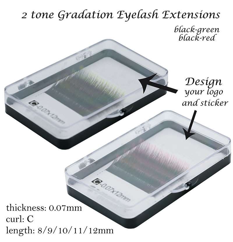 2 tone gradation color professional eyelash extension kits