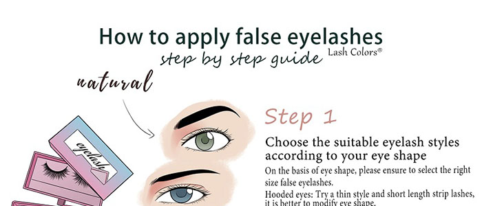 How to apply false eyelashes Infographic